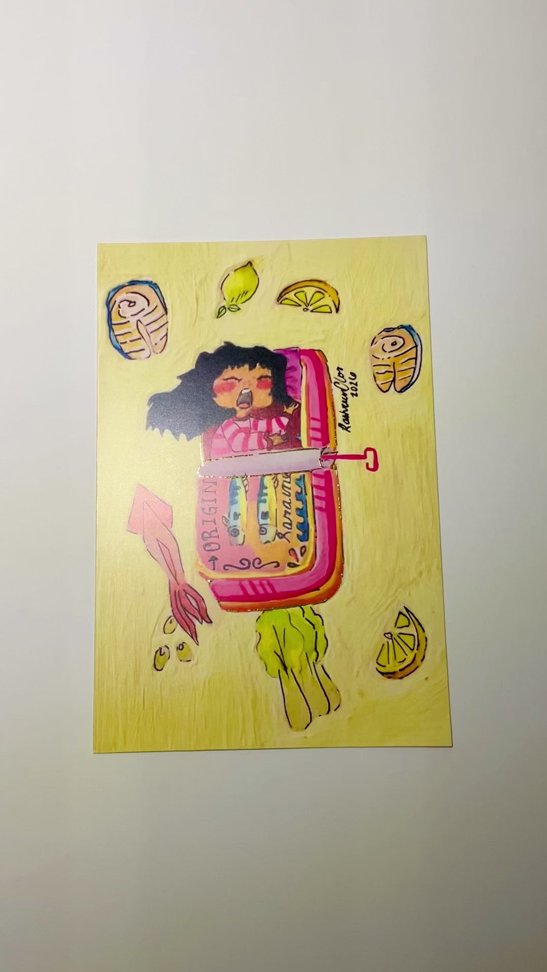 Sleepy Girl on Sardine Can (4 x 6)